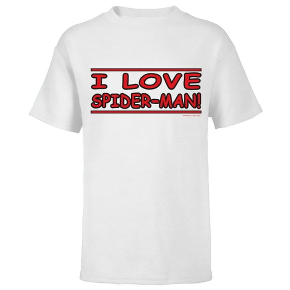 Marvel Spider-Man: No Way Home I Love Spider-Man - Short Sleeve T-Shirt for Kids – Customized-White