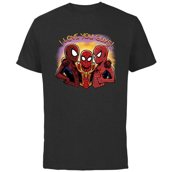 Marvel Spider-Man: No Way Home I Love You Guys - Short Sleeve Cotton T-Shirt for Adults - Customized-Black