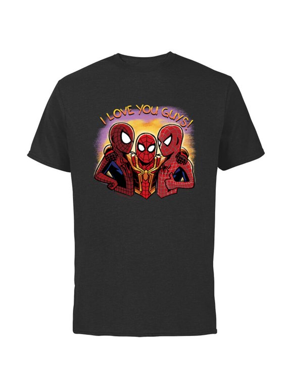 Spider-Man: No Way Home I Love You Guys - Short Sleeve Cotton T-Shirt for Adults - Customized-Black