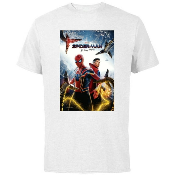 Marvel Spider-Man: No Way Home Movie Poster - Short Sleeve Cotton T-Shirt for Adults - Customized-White