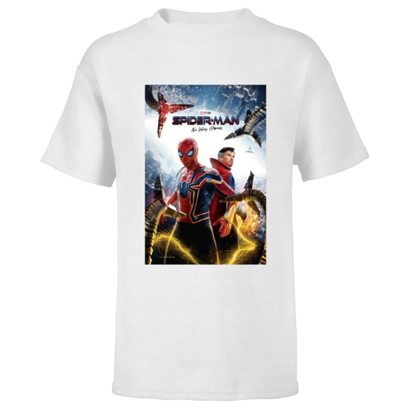 Marvel Spider-Man: No Way Home Movie Poster - Short Sleeve T-Shirt for Kids – Customized-White