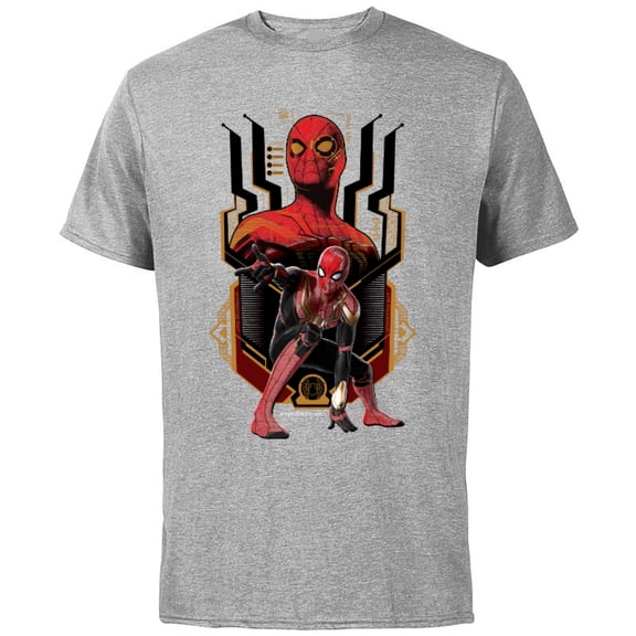 Marvel Spider-Man: No Way Home Nanotech Spider Suit - Short Sleeve Cotton T-Shirt for Adults - Customized-Athletic Heather