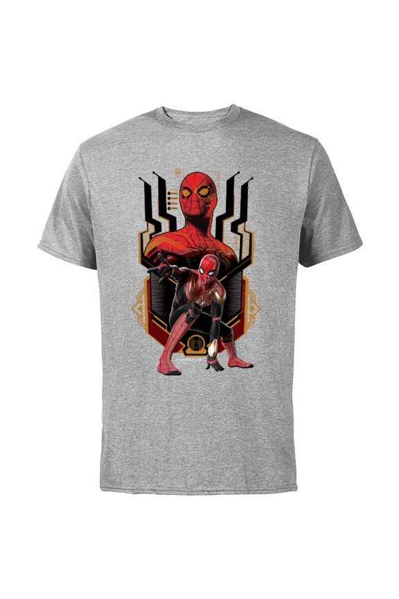 Spider-Man: No Way Home Nanotech Spider Suit - Short Sleeve Cotton T-Shirt for Adults - Customized-Athletic Heather