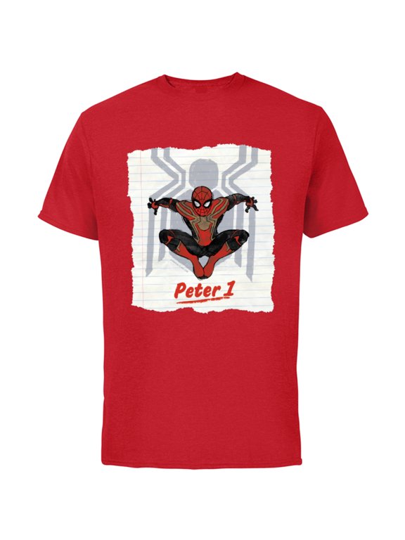 Spider-Man: No Way Home Peter 1 - Short Sleeve Cotton T-Shirt for Adults - Customized-Red