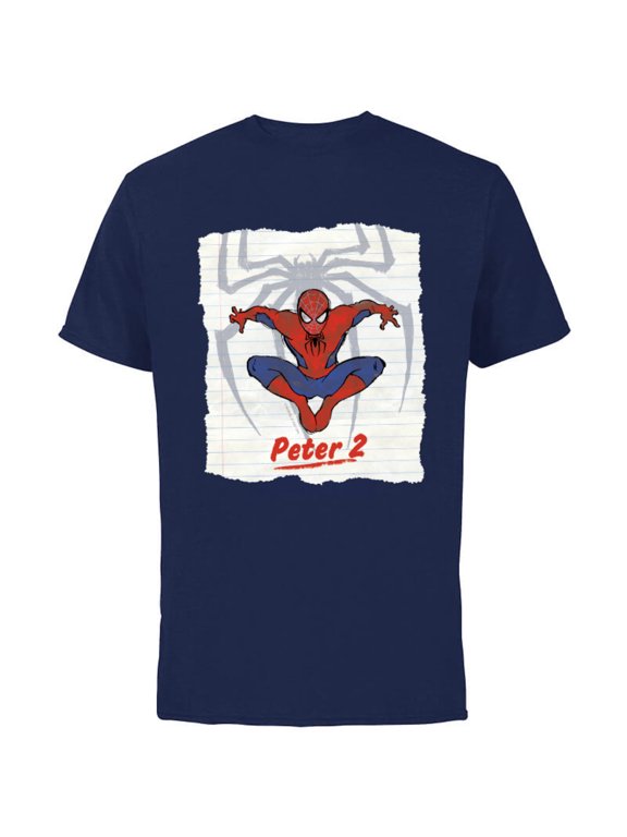 Spider-Man: No Way Home Peter 2 - Short Sleeve Cotton T-Shirt for Adults - Customized-Navy