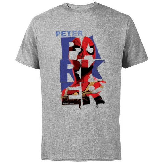 Marvel Spider-Man: No Way Home Peter Parker Letters - Short Sleeve Cotton T-Shirt for Adults - Customized-Athletic Heather