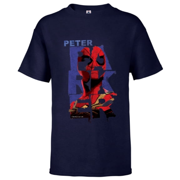 Marvel Spider-Man: No Way Home Peter Parker Letters - Short Sleeve T-Shirt for Kids – Customized-Navy