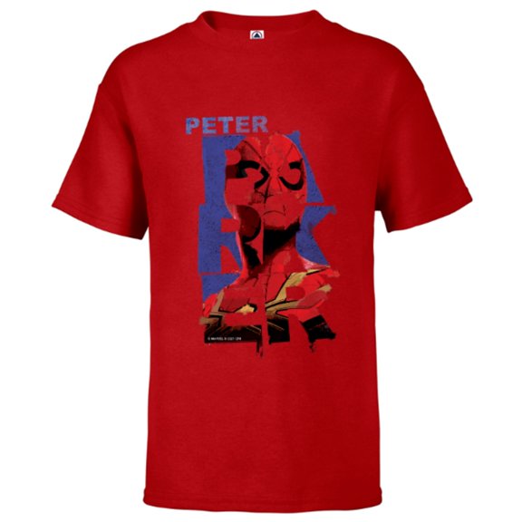 Marvel Spider-Man: No Way Home Peter Parker Letters - Short Sleeve T-Shirt for Kids – Customized-Red