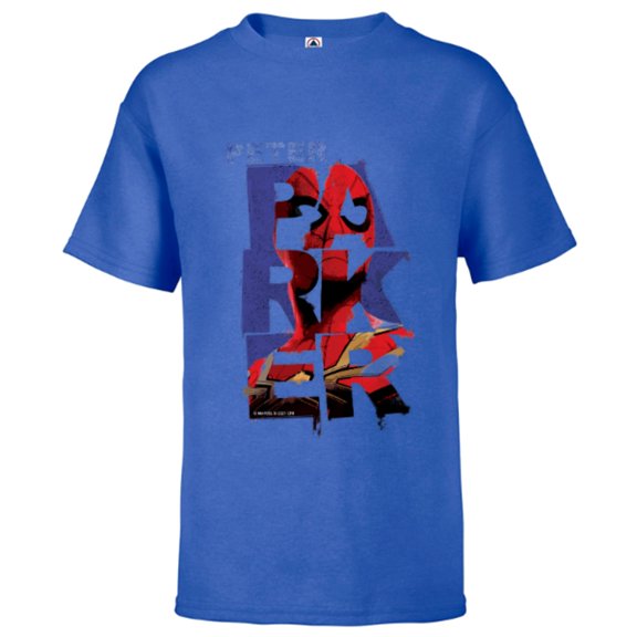 Marvel Spider-Man: No Way Home Peter Parker Letters - Short Sleeve T-Shirt for Kids – Customized-Royal