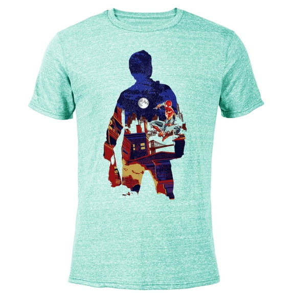 Marvel Spider-Man: No Way Home Peter Parker Silhouette - Short Sleeve Blended T-Shirt for Adults – Customized-Ocean Blue