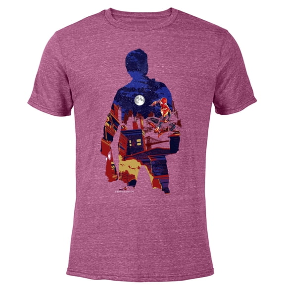 Marvel Spider-Man: No Way Home Peter Parker Silhouette - Short Sleeve Blended T-Shirt for Adults – Customized-Purple