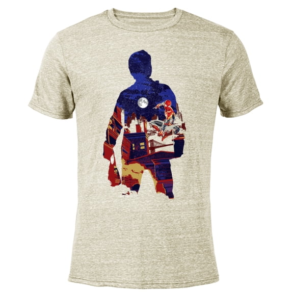 Marvel Spider-Man: No Way Home Peter Parker Silhouette - Short Sleeve Blended T-Shirt for Adults – Customized-Yellow