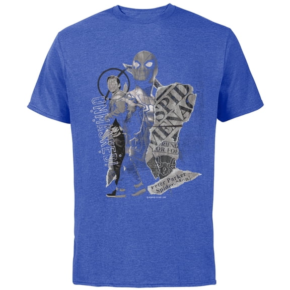 Marvel Spider-Man: No Way Home Peter Parker Unmasked - Short Sleeve Cotton T-Shirt for Adults - Customized-Royal Heather