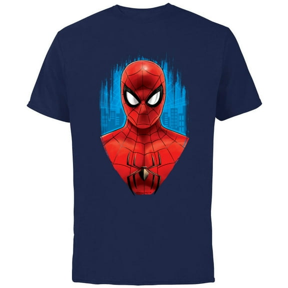 Marvel Spider-Man: No Way Home Red and Blue Spidey Suit - Short Sleeve Cotton T-Shirt for Adults - Customized-Navy