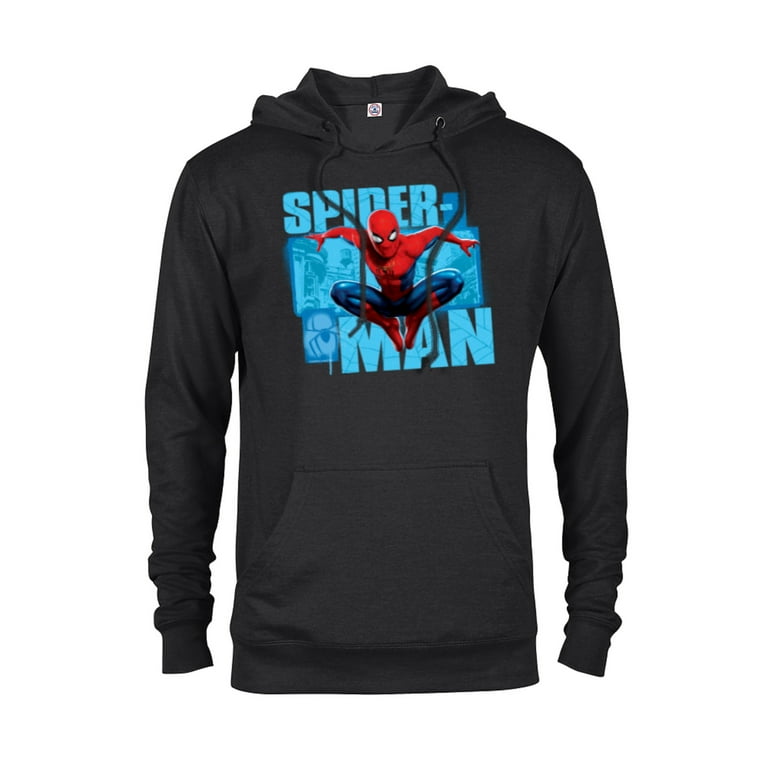 Marvel Spider Man No Way Home Red and Blue Suit Pullover Hoodie for Adults Customized Black