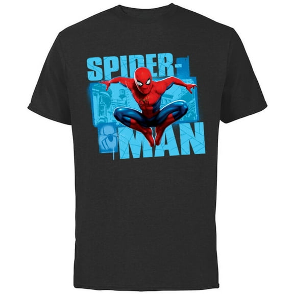 Marvel Spider-Man: No Way Home Red and Blue Suit - Short Sleeve Cotton T-Shirt for Adults - Customized-Black
