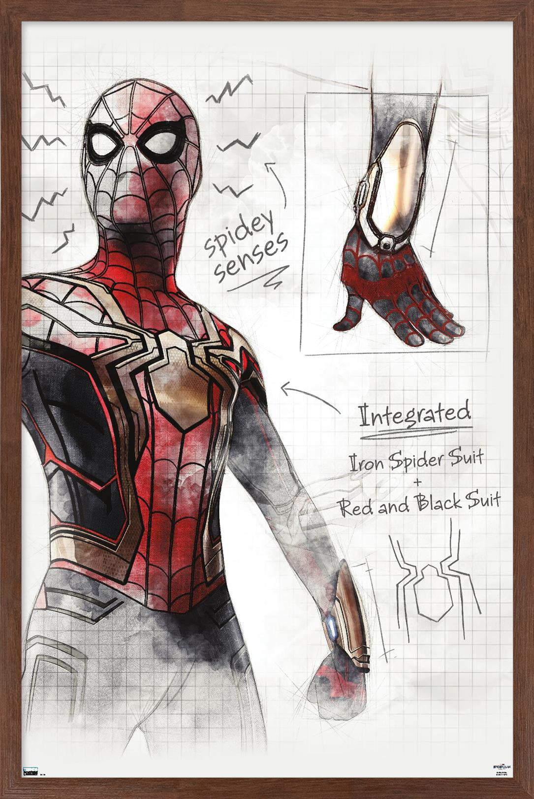 Marvel's Spider-Man: Miles Morales - Suit Wall Poster, 22.375 x 34, Framed