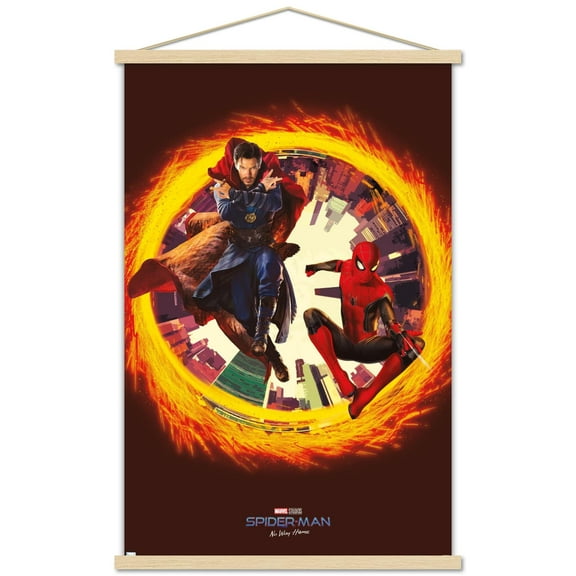 Marvel Spider-Man: No Way Home - Sling Ring Wall Poster with Wooden Magnetic Frame, 22.375" x 34"