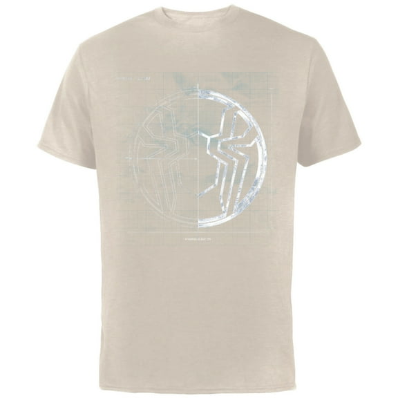 Marvel Spider-Man: No Way Home Spider Icon Blueprint - Short Sleeve Cotton T-Shirt for Adults - Customized-Natural