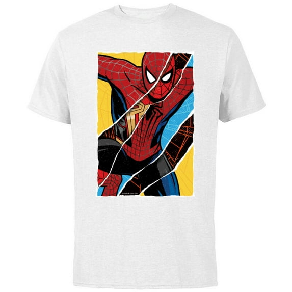 Marvel Spider-Man: No Way Home Spider-Men Comic Collage - Short Sleeve Cotton T-Shirt for Adults - Customized-White