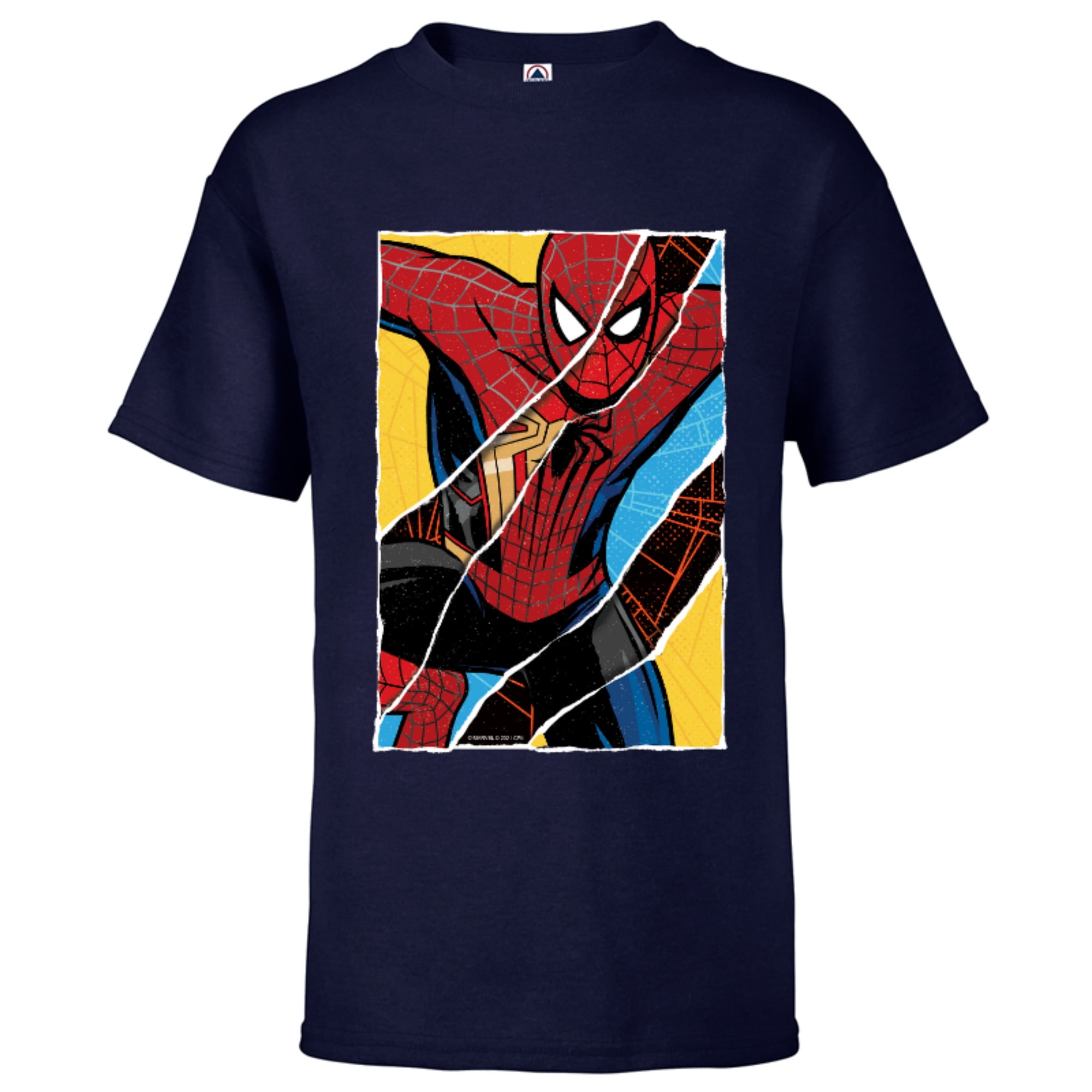Marvel Spider-Man: No Way Home Spider-Men Comic Collage - Short Sleeve  T-Shirt for Kids - Customized-Black
