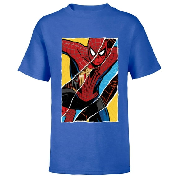 Marvel Spider-Man: No Way Home Spider-Men Comic Collage - Short Sleeve T-Shirt for Kids - Customized-Royal
