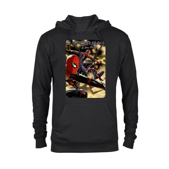 Marvel Spider-Man: No Way Home Spider-Men Comic Cover - Pullover Hoodie for Adults - Customized-Black