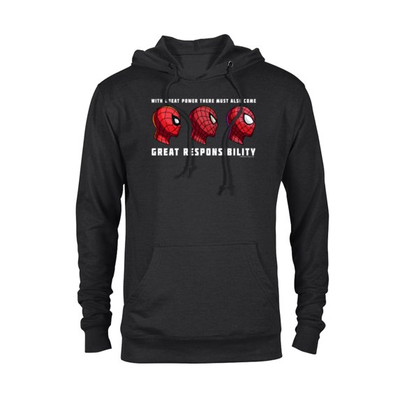 Marvel Spider-Man: No Way Home Spider-Men With Great Power - Pullover Hoodie for Adults - Customized-Black