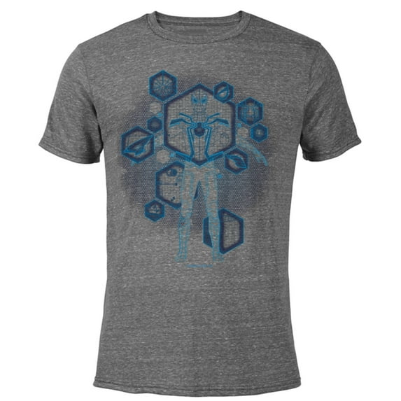 Marvel Spider-Man: No Way Home Spider-Suit Tech - Short Sleeve Blended T-Shirt for Adults – Customized-Dark Heather