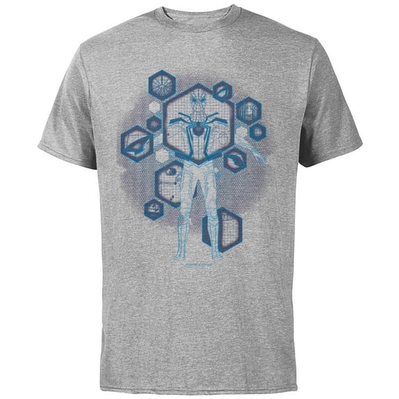 Marvel Spider-Man: No Way Home Spider-Suit Tech - Short Sleeve Cotton T-Shirt for Adults - Customized-Athletic Heather