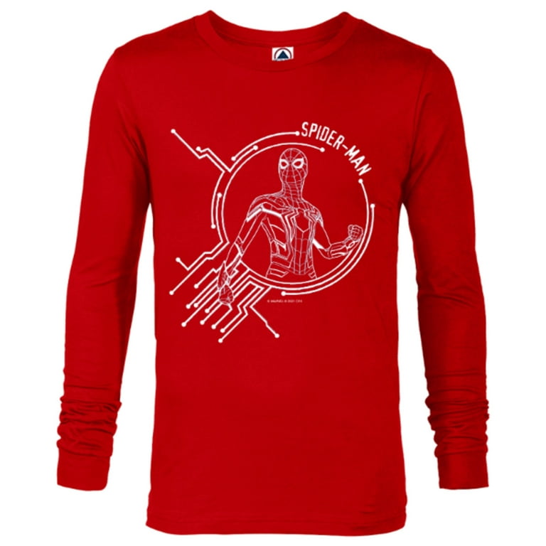 Marvel Spider-Man: No Way Home Spidey Circuit - Long Sleeve T-Shirt for Men  – Customized-New Red 