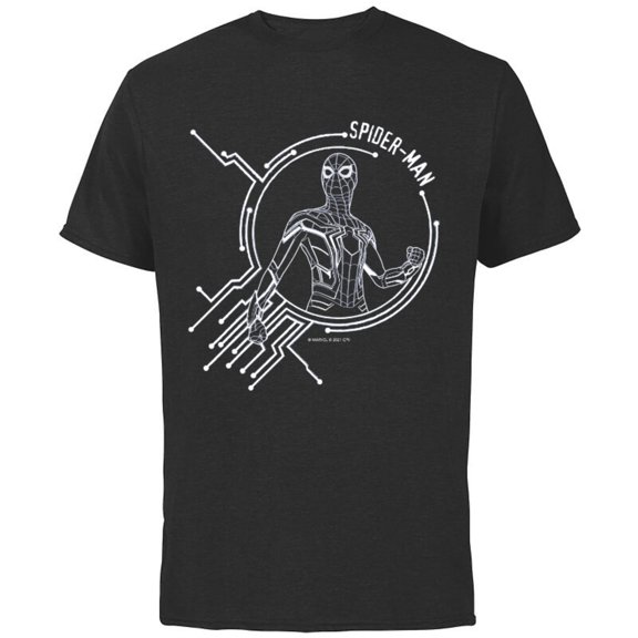 Marvel Spider-Man: No Way Home Spidey Circuit - Short Sleeve Cotton T-Shirt for Adults - Customized-Black