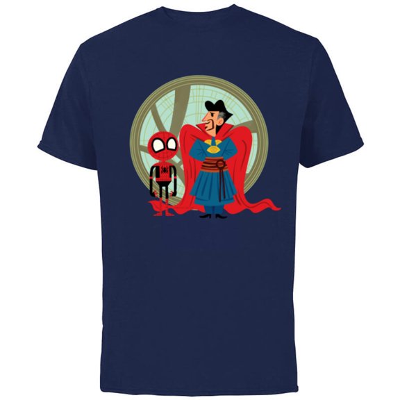 Marvel Spider-Man: No Way Home Spidey Doctor Strange Cartoon - Short Sleeve Cotton T-Shirt for Adults - Customized-Navy