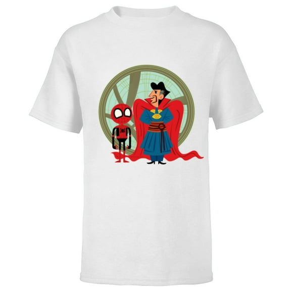 Marvel Spider-Man: No Way Home Spidey Doctor Strange Cartoon - Short Sleeve T-Shirt for Kids - Customized-White
