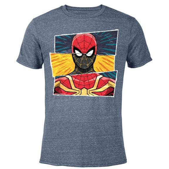 Marvel Spider-Man: No Way Home Spidey Suit Mashup - Short Sleeve Blended T-Shirt for Adults – Customized-Navy Heather