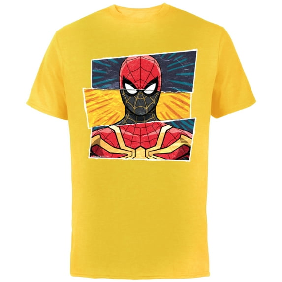 Marvel Spider-Man: No Way Home Spidey Suit Mashup - Short Sleeve Cotton T-Shirt for Adults - Customized-Yellow