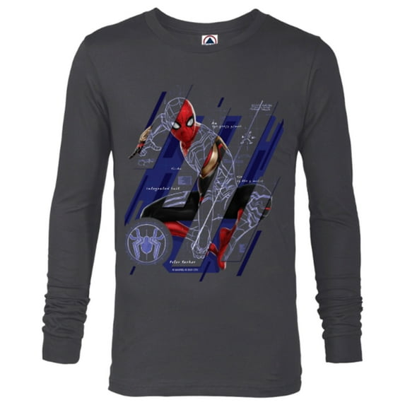 Marvel Spider-Man: No Way Home Spidey Tech - Long Sleeve T-Shirt for Men – Customized-Charcoal Heather