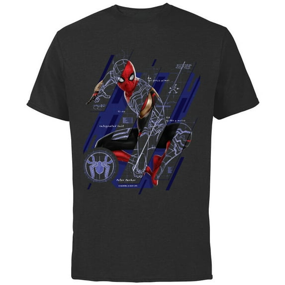 Marvel Spider-Man: No Way Home Spidey Tech - Short Sleeve Cotton T-Shirt for Adults - Customized-Black