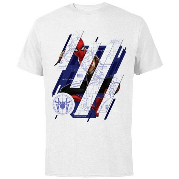 Marvel Spider-Man: No Way Home Spidey Tech - Short Sleeve Cotton T-Shirt for Adults - Customized-White