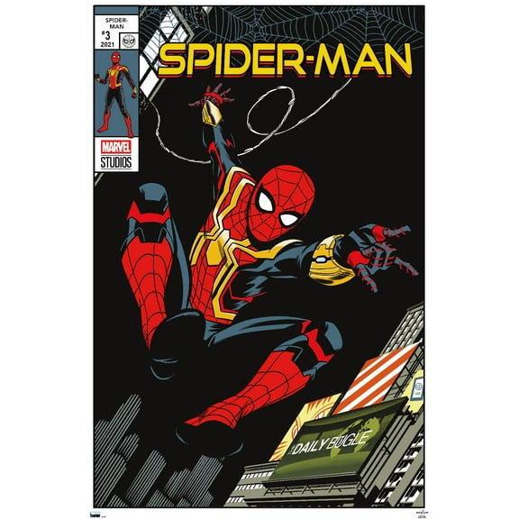 Marvel Spider-Man: No Way Home - Swinging Comic 22.37" x 34" Framed Poster, by Trends International