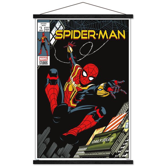 Marvel Spider-Man: No Way Home - Swinging Comic 24" x 40" Framed Poster, by Trends International