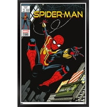 Marvel Spider-Man: No Way Home - Swinging Comic Wall Poster, 22.375" x 34" Framed