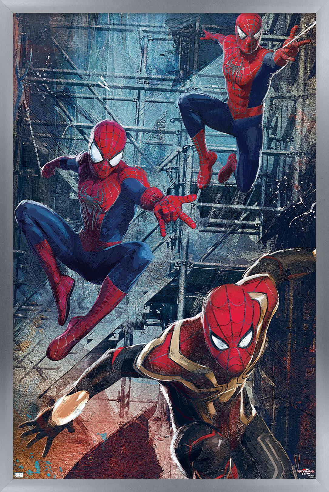 Marvel Spider-Man: No Way Home - Trio Wall Poster, 14.725 x 22.375 Framed