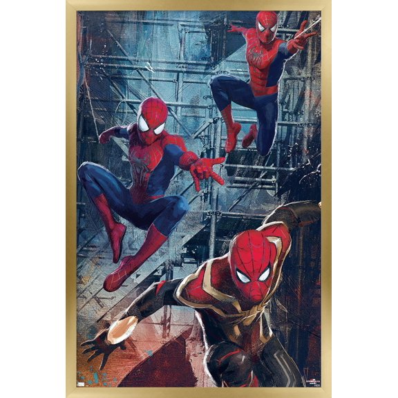 Marvel Spider-Man: No Way Home - Trio Wall Poster, 14.725" x 22.375" Framed