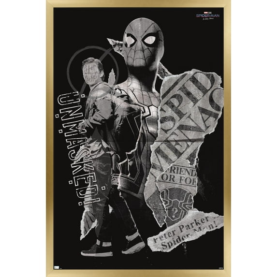 Marvel Spider-Man: No Way Home - Unmasked Wall Poster, 14.725" x 22.375" Framed