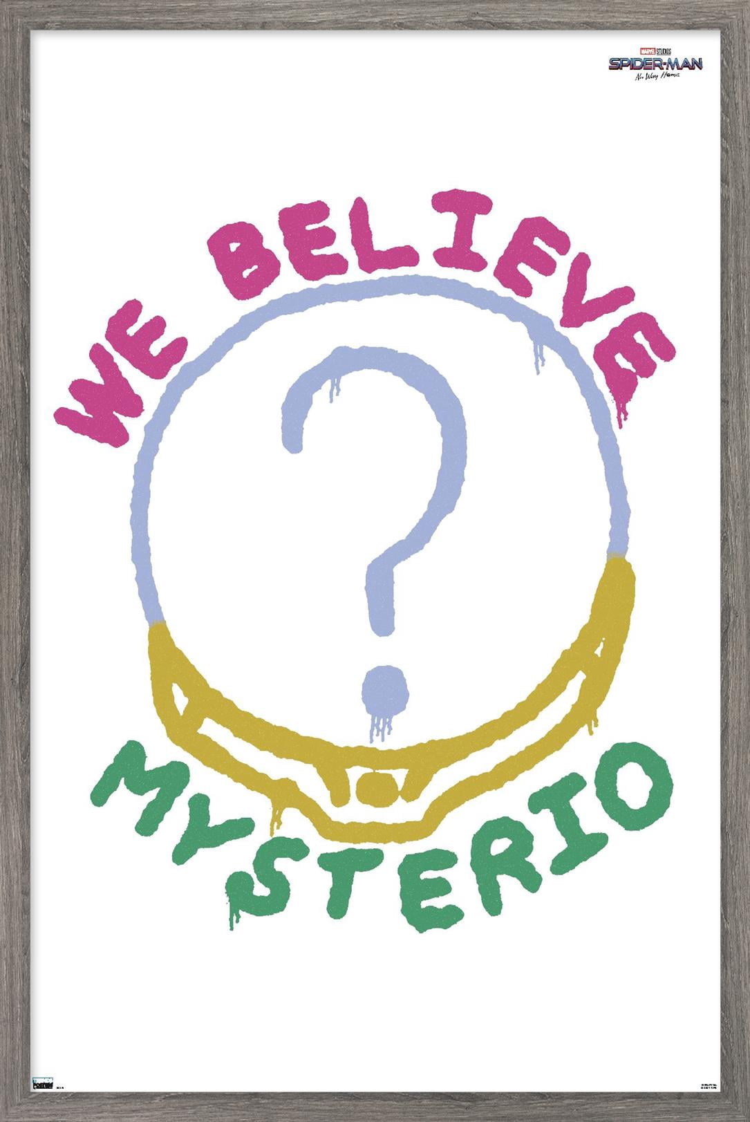 Marvel Spider-Man: No Way Home - We Believe Mysterio 24.25" x 35.75" Framed Poster, by Trends International