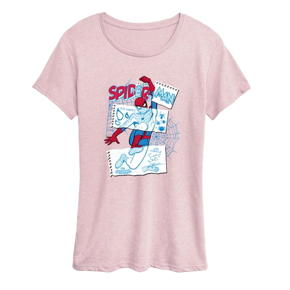 Marvel - Spider-Man Notebook Sketch - Women's Short Sleeve Graphic T-Shirt