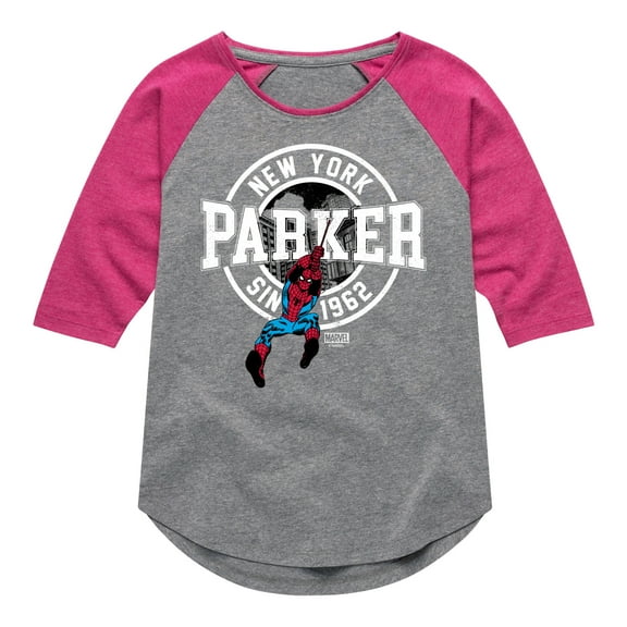 Marvel Spider-Man - Peter Parker - Toddler And Youth Girls Shirt Tail Raglan