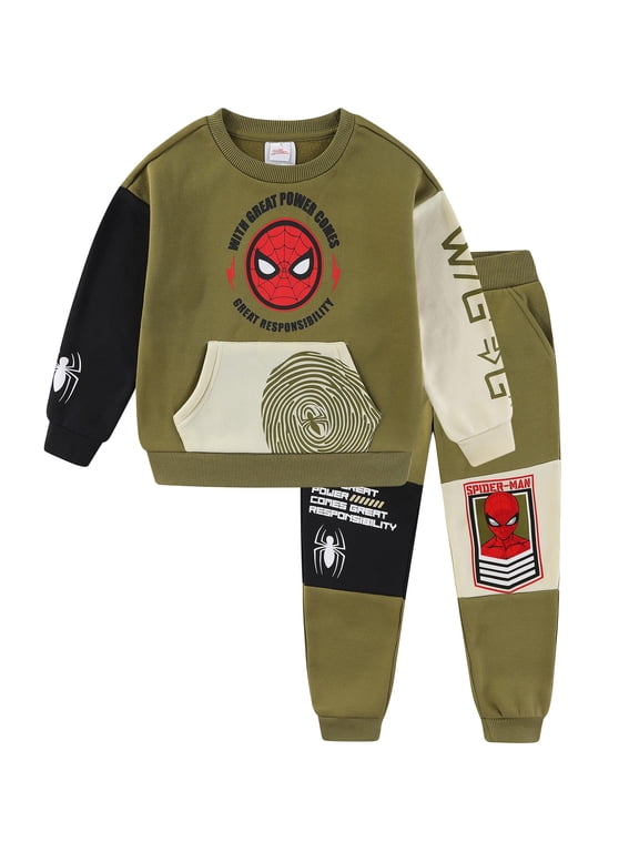 Spider-Man Pullover Sweatshirt and Jogger Pants (Boys), 2 Piece Set, Sizes 4-16