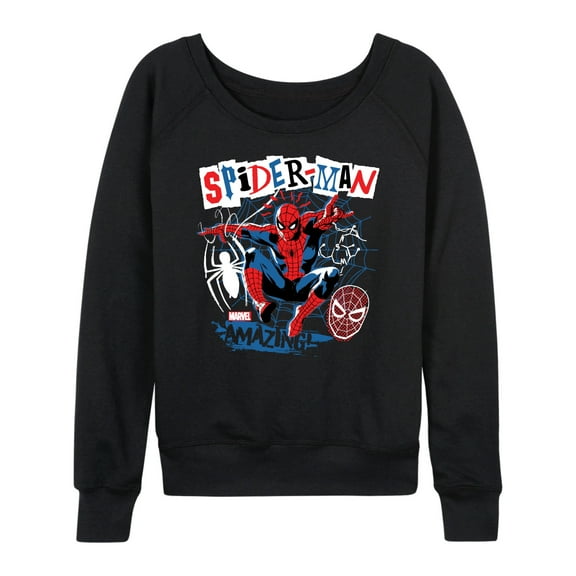 Marvel Spider-Man - Punk Poster Style - Ladies French Terry Pullover Sweatshirt